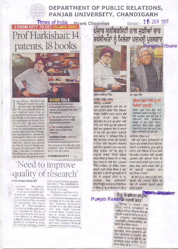 Professor Emeritus Harkishan Singh